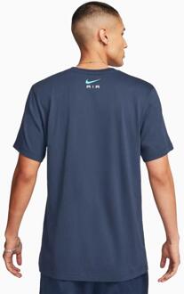 Nike Air Heren Grafisch T Shirt in marineblauw Navy