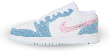 Nike Air jordan 1 low se denim sequin - maat 35,5 Blauw
