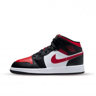 Nike Air jordan 1 mid alternate bred toe (gs) - maat 38,5 Rood