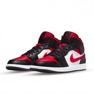 Nike Air jordan 1 mid alternate bred toe - maat 44,5 Rood
