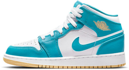 Nike Air jordan 1 mid aquatone (gs) - maat 38,5 Blauw