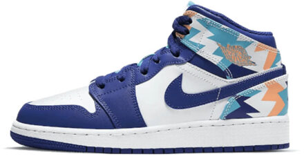 Nike Air jordan 1 mid geometric (gs) Blauw - 36,5