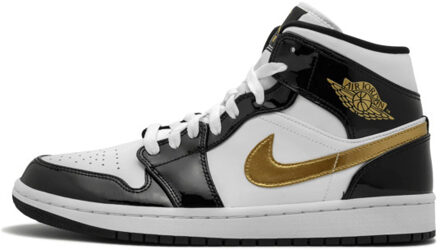 Nike Air jordan 1 mid se black gold patent leather Zwart - 46