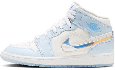 Nike Air jordan 1 mid se glitter swoosh (gs) - maat 35,5 Blauw