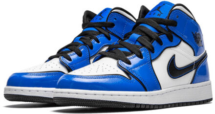 Nike Air jordan 1 mid signal blue (gs) - maat 37,5 Blauw