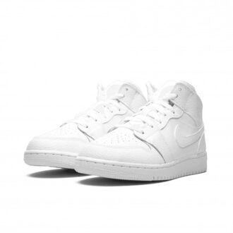 Nike Air jordan 1 mid triple white (gs) Wit - 38,5