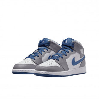 Nike Air jordan 1 mid true blue cement (gs) - maat 38,5 Grijs