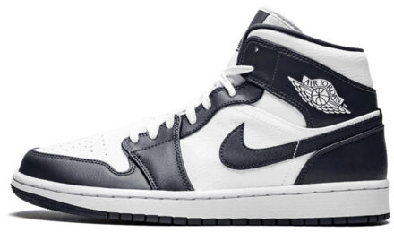 Nike Air jordan 1 mid white metallic gold obsidian - maat 45 Blauw