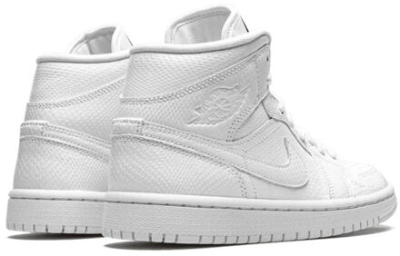 Nike Air jordan 1 mid white snakeskin (w) - maat 44,5 Wit
