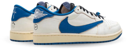 Nike Air jordan 1 retro low og sp fragment x travis scott sail military blue - maat 35,5 Blauw