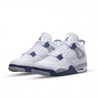 Nike Air jordan 4 retro white midnight navy Wit - 42,5