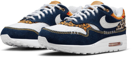 Nike Air max 1 premium denim leopard - maat 44 Blauw