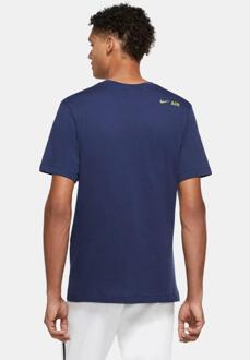 Nike Air Print Heren Sportswear Multi Swoosh T-shirt in marineblauw - maat L Navy