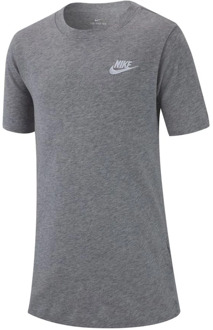 Nike B Nsw Tee Emb Futura Jongens Sportshirt - Dk Grey Heather/(White) - Maat 140