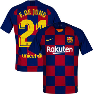 Nike Barcelona Authentic Vapor Match Shirt Thuis 2019-2020 + F. De Jong 21