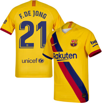 Nike Barcelona Authentic Vapor Match Shirt Uit 2019-2020 + F. De Jong 21 - S