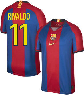 Nike Barcelona Shirt Thuis 1998-1999 + Rivaldo 11 (Fan Style) - L