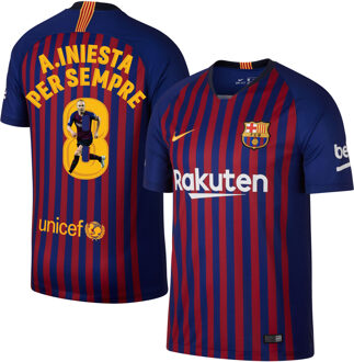 Nike Barcelona Shirt Thuis 2018-2019 + A. Iniesta Per Sempre Bedrukking - XXL