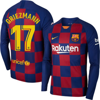 Nike Barcelona Shirt Thuis 2019-2020 (Lange Mouwen) + Griezmann 17 - XL