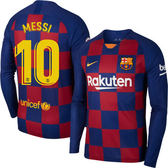 Nike Barcelona Shirt Thuis 2019-2020 (Lange Mouwen) + Messi 10 - XL