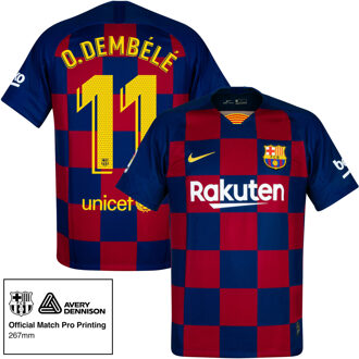 Nike Barcelona Shirt Thuis 2019-2020 + O. Dembele 11 - XL