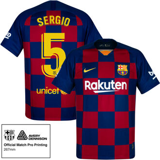 Nike Barcelona Shirt Thuis 2019-2020 + Sergio 5 - XL