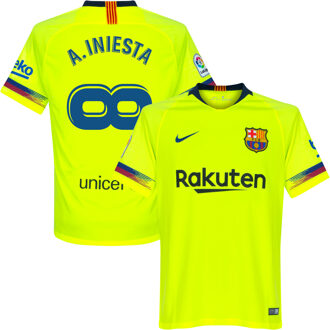 Nike Barcelona Shirt Uit 2018-2019 + A. Iniesta Infinity (Fan Style) - S