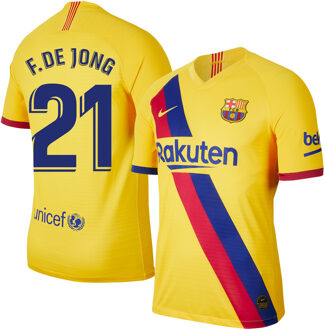 Nike Barcelona Shirt Uit 2019-2020 + F. de Jong 21 (Fan Style) - Kinderen