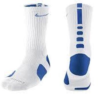 Nike Basketbal Sokken Hyperelite Wit/Blauw - XL