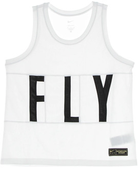 Nike Basketbal Tanktop voor dames - Dry-Fit Swoosh Fly Jersey Nike , White , Dames - L