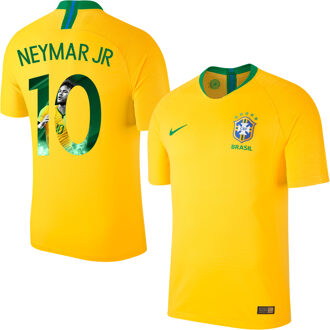 Nike Brazilië Authentic Vapor Match Shirt Thuis 2018-2019 + Neymar Jr 10 (Gallery Style Bedrukking) - XL
