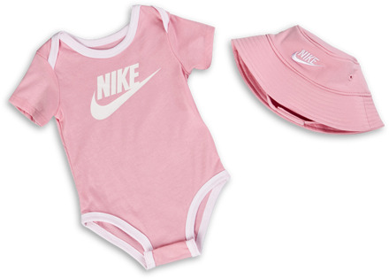 Nike Bucket Hat & Bodysuit 2 Pc Set - Baby Gift Sets Pink - 50 - 56 CM