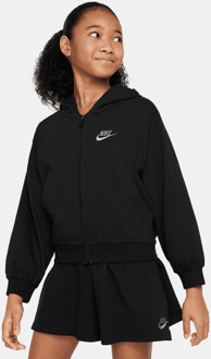 Nike Club Crop Hoodies Kinder - Zwart - Maat 128 - 137 CM Black