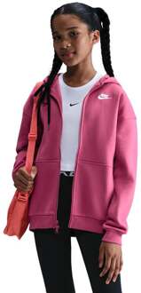 Nike Club Fleece Oversized Full-Zip Sportjas Meisjes-Berry bes - XS,S,M,L,XL