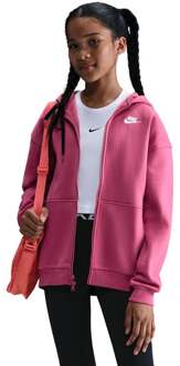 Nike Club Fleece Oversized Full-Zip Sportjas Meisjes-Berry - XL
