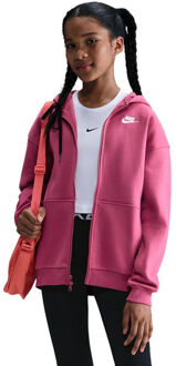 Nike Club Fleece Oversized Full-Zip Sportjas Meisjes-Berry