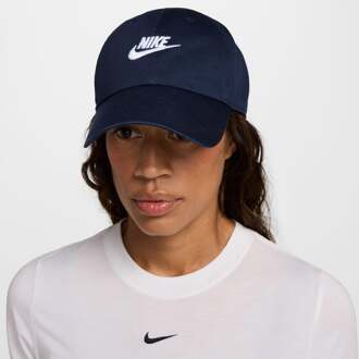 Nike Club Futura Metal Swoosh Cap-Donkerblauw,Wit - nosize