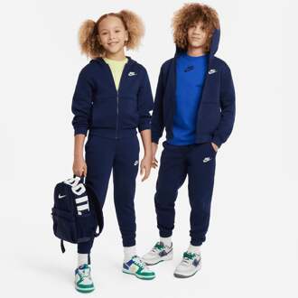Nike Club Hoodies Kinder - Blauw - Maat 147 - 158 CM - Katoen Jersey Blue