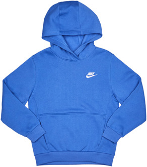 Nike Club Hoodies Kinder - Blauw - Maat 158 - 170 CM - Katoen Fleece Blue