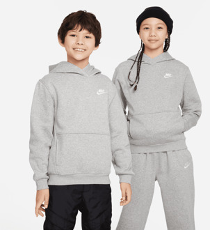 Nike Club Hoodies Kinder - Grijs - Maat 122 - 128 CM - Katoen Fleece Grey