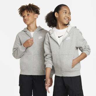 Nike Club Hoodies Kinder - Grijs - Maat L - Katoen Fleece Grey