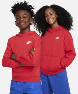 Nike Club Hoodies Kinder - Rood - Maat 122 - 128 CM - Katoen Fleece Red