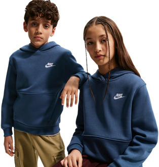 Nike Club Hoodies Kinder - Wit - Maat 137 - 147 CM - Katoen Fleece White
