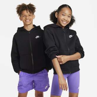 Nike Club Hoodies Kinder - Zwart - Maat 122 - 128 CM - Katoen Fleece Black