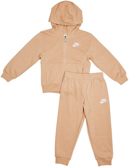 Nike Club Lbr Fz Trainingspakken Peuter - Bruin - Maat 92 - 98 CM - Katoen French Terry Brown