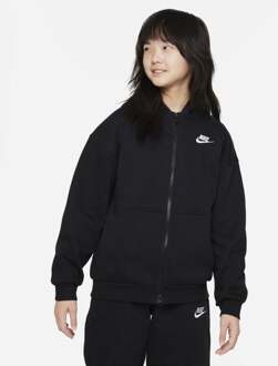 Nike Club Oversized Hoodies Kinder - Zwart - Maat 122 - 128 CM Black