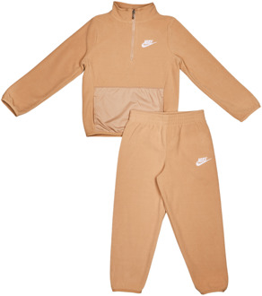 Nike Club Polar Hz Trainingspakken Peuter - Bruin - Maat 98 - 104 CM - Poly Fleece Brown