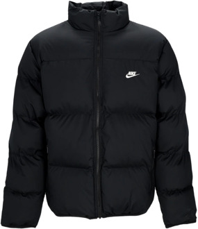 Nike Club Puffer Jacket Zwart/Wit Nike , Black , Heren - 2Xl,Xl,L,M,S,Xs