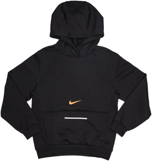 Nike Club Reflect Hoodies Kinder - Zwart - Maat 147 - 158 CM - Katoen Fleece Black