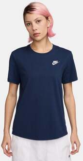 Nike Club T-shirt Dames-Donkerblauw - S